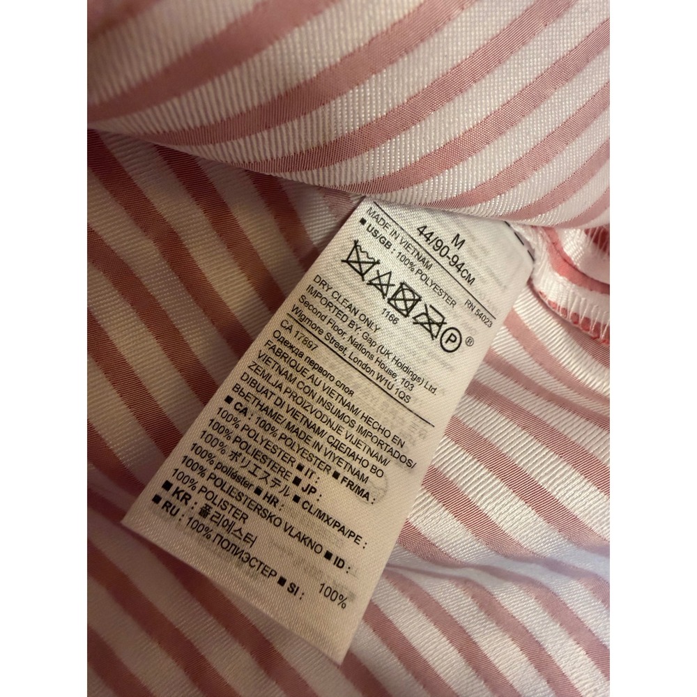 Banana Republic Pink White Stripe Sleeveless Bow Top Women's Size M - Picture 5 of 6